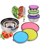 3 Piece Stainless Steel Bowl Set | Colourful Premium Mixing & Serving Bowls with Box Packing | Durable Kitchen Essentials