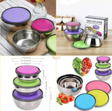 3 Piece Stainless Steel Bowl Set | Colourful Premium Mixing & Serving Bowls with Box Packing | Durable Kitchen Essentials