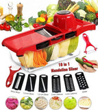 High Quality 10 in 1 Mandoline Slicer Vegetable Cutter & Grater | Multifunctional Stainless Steel Chopper & Spiralizer