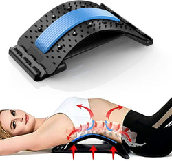 Magic Back Support Stretcher | Lumbar Spine Pain Relief & Posture Corrector with Massage Points – Back Massager for Bed, Chair & Car