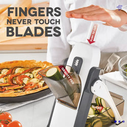 Spring Slicer 5-in-1 Vegetable & Fruit Cutter – Others Adjustable Pump Slicer, Dicer & Julienne Tool with Precision Thickness Control